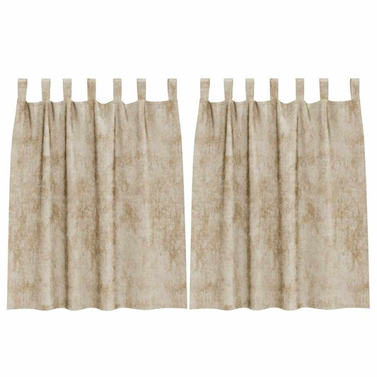 Vorhang mit Vorhängen 2 pcs Creme 140 x 140 cm Samt