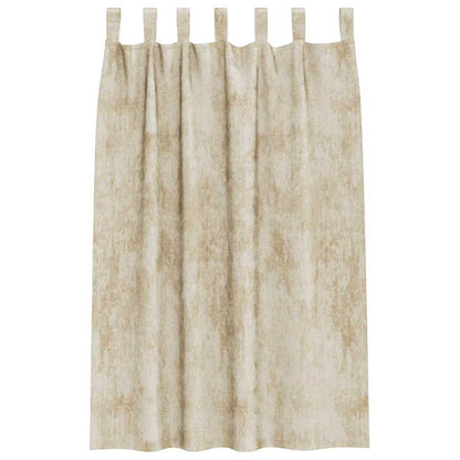 Vorhang mit Vorhängen 2 pcs Creme 175 x 140 cm Samt