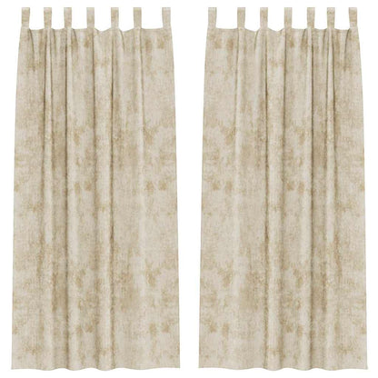 Vorhang mit Vorhängen 2 pcs Creme 225 x 140 cm Samt