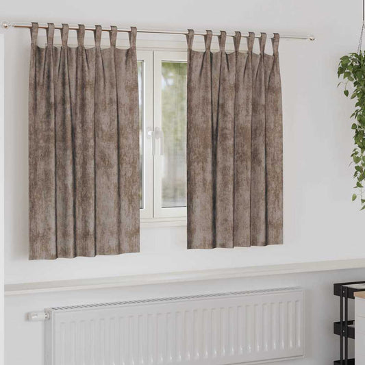 Vorhang mit Vorhängen 2 pcs Cappuccino 140 x 140 cm Samt