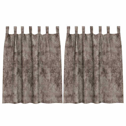 Vorhang mit Vorhängen 2 pcs Cappuccino 140 x 140 cm Samt