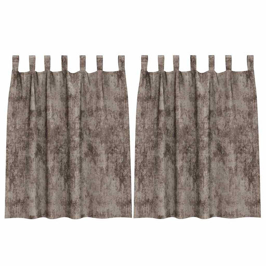 Vorhang mit Vorhängen 2 pcs Cappuccino 140 x 140 cm Samt