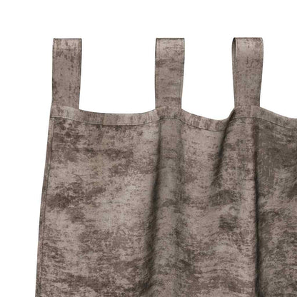 Vorhang mit Vorhängen 2 pcs Cappuccino 175 x 140 cm Samt
