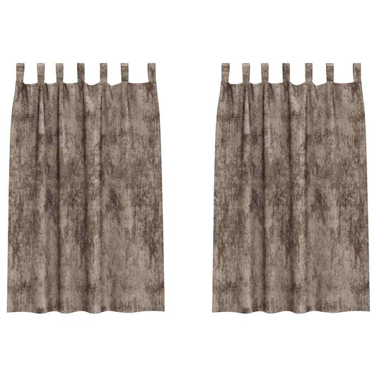 Vorhang mit Vorhängen 2 pcs Cappuccino 175 x 140 cm Samt