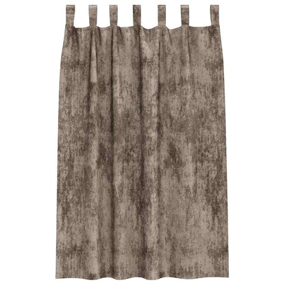 Vorhang mit Vorhängen 2 pcs Cappuccino 175 x 140 cm Samt