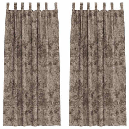 Vorhang mit Vorhängen 2 pcs Cappuccino 225 x 140 cm Samt