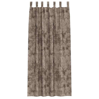 Vorhang mit Vorhängen 2 pcs Cappuccino 225 x 140 cm Samt
