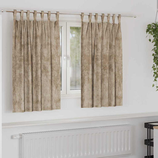 Vorhang mit Vorhängen 2 pcs Champagner 140 x 140 cm Samt