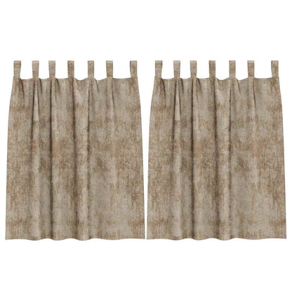 Vorhang mit Vorhängen 2 pcs Champagner 140 x 140 cm Samt