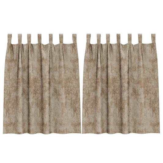 Vorhang mit Vorhängen 2 pcs Champagner 140 x 140 cm Samt
