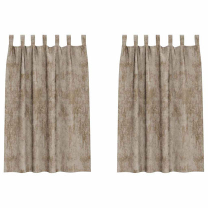 Vorhang mit Vorhängen 2 pcs Champagner 175 x 140 cm Samt