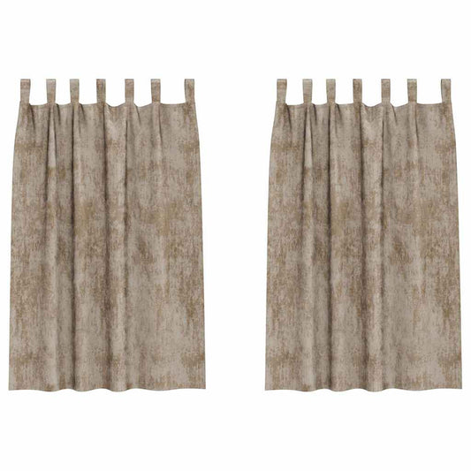 Vorhang mit Vorhängen 2 pcs Champagner 175 x 140 cm Samt