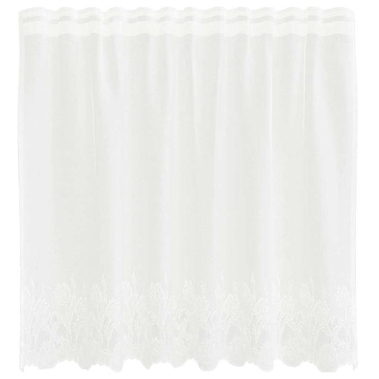 Spitzenvorhang mit Vorhängen Floral Weiß 100 x 150 cm Polyester