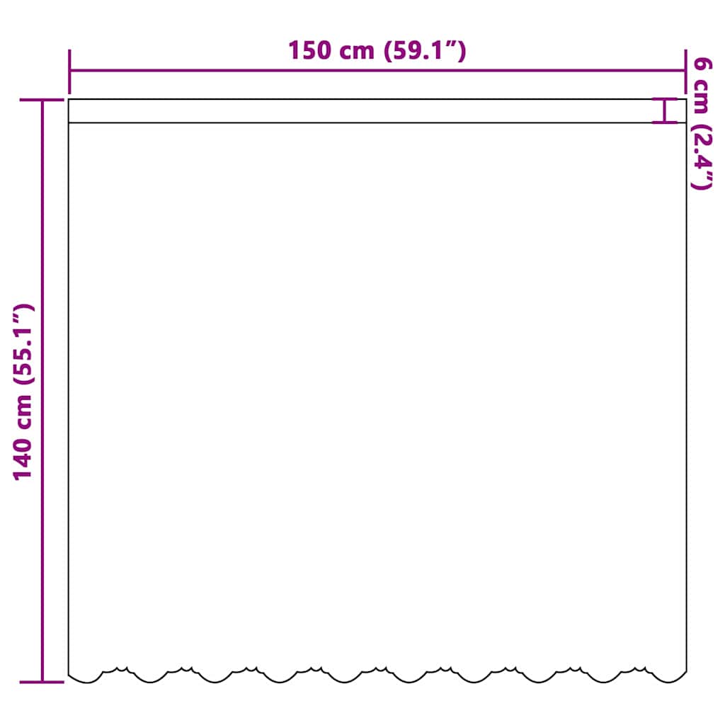 Spitzenvorhang mit Vorhängen Floral Weiß 140 x 150 cm Polyester