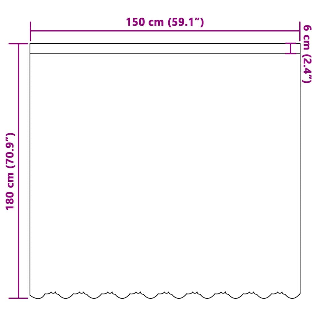 Spitzenvorhang mit Vorhängen Floral Weiß 180 x 150 cm Polyester