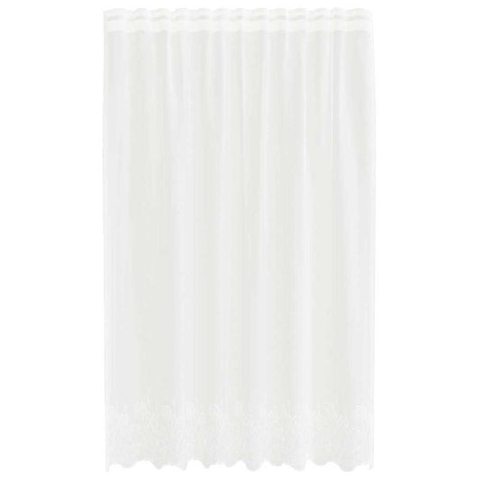 Spitzenvorhang mit Vorhängen Floral Weiß 200 x 150 cm Polyester