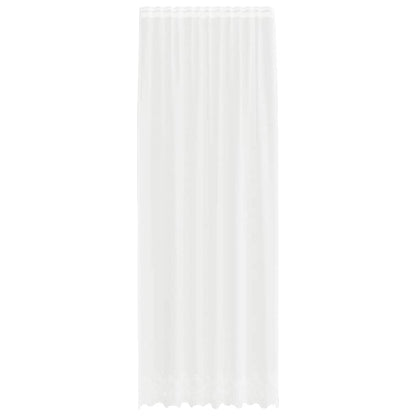 Spitzenvorhang mit Vorhängen Floral Weiß 260 x 150 cm Polyester