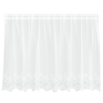 Spitzenvorhang mit Vorhängen Floral Weiß 80 x 200 cm Polyester