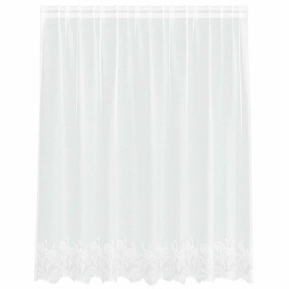 Spitzenvorhang mit Vorhängen Floral Weiß 180 x 200 cm Polyester