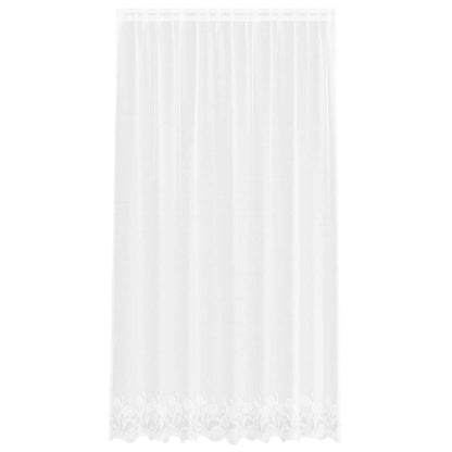 Spitzenvorhang mit Vorhängen Floral Weiß 245 x 200 cm Polyester