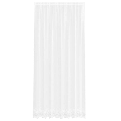 Spitzenvorhang mit Vorhängen Floral Weiß 260x200cm Polyester