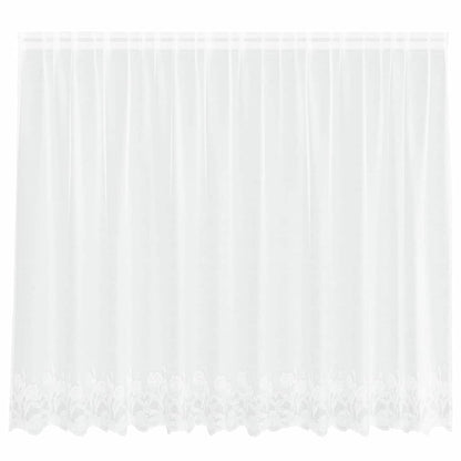 Spitzenvorhang mit Vorhängen Floral Weiß 160 x 300 cm Polyester