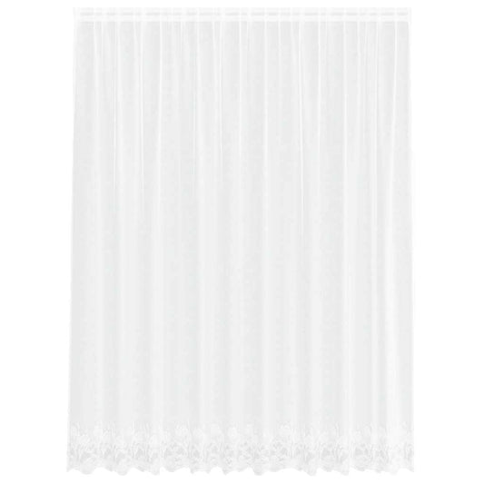 Spitzenvorhang mit Vorhängen Floral Weiß 245x300cm Polyester