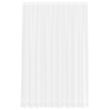 Spitzenvorhang mit Vorhängen Floral Weiß 260 x 300 cm Polyester