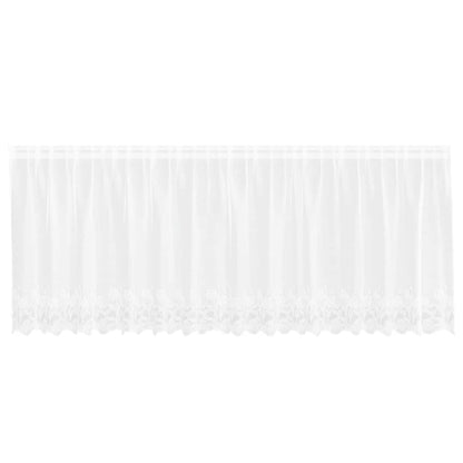 Spitzenvorhang mit Vorhängen Floral Weiß 80 x 400 cm Polyester
