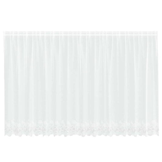 Spitzenvorhang mit Vorhängen Floral Weiß 180 x 400 cm Polyester