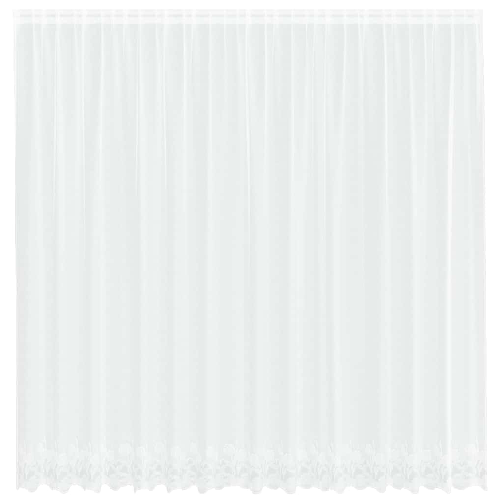 Spitzenvorhang mit Vorhängen Floral Weiß 220 x 400 cm Polyester