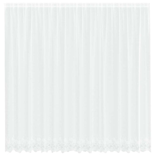 Spitzenvorhang mit Vorhängen Floral Weiß 220 x 400 cm Polyester