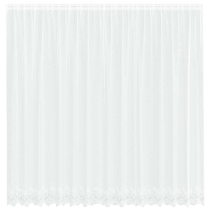 Spitzenvorhang mit Vorhängen Floral Weiß 240 x 400 cm Polyester