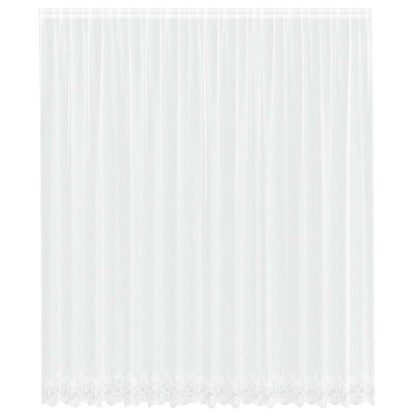 Spitzenvorhang mit Vorhängen Floral Weiß 260 x 400 cm Polyester