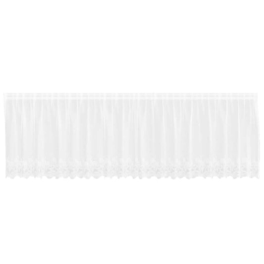 Spitzenvorhang mit Vorhängen Floral Weiß 100 x 500 cm Polyester