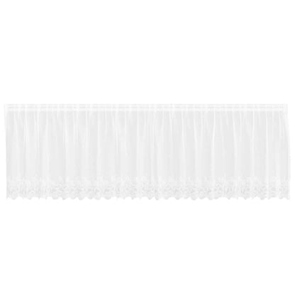Spitzenvorhang mit Vorhängen Floral Weiß 120 x 500 cm Polyester