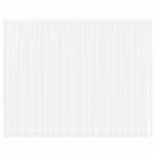 Spitzenvorhang mit Vorhängen Floral Weiß 260 x 600 cm Polyester