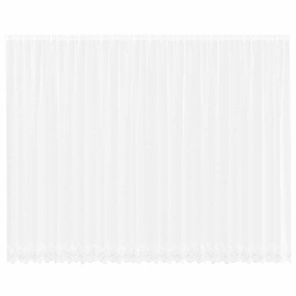 Spitzenvorhang mit Vorhängen Floral Weiß 300 x 600 cm Polyester