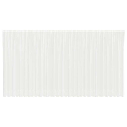 Spitzenvorhang mit Vorhängen Floral Weiß 220 x 750 cm Polyester