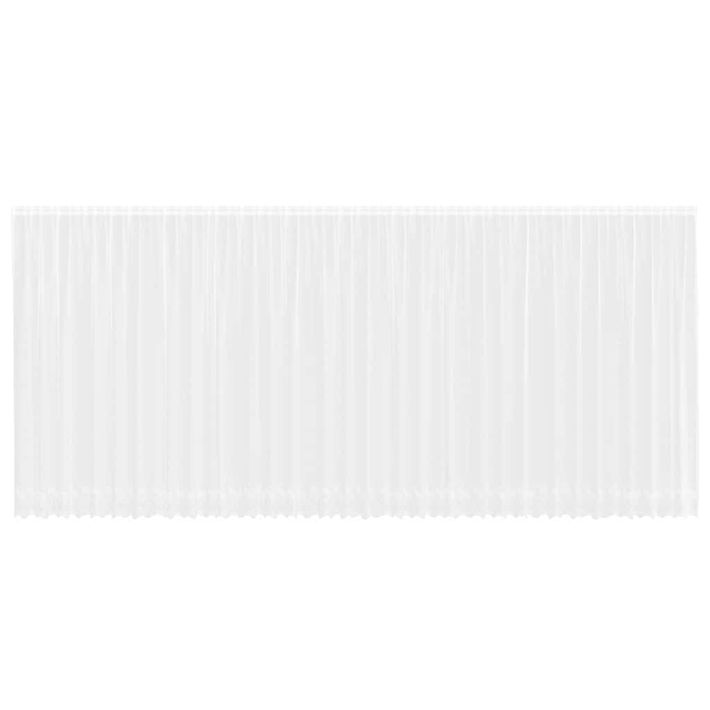 Spitzenvorhang mit Vorhängen Floral Weiß 245 x 900 cm Polyester