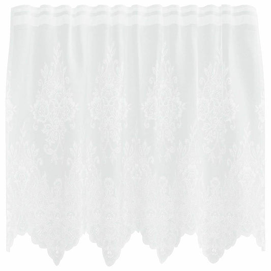 Spitzenvorhang mit Vorhängen Floral Weiß 80 x 150 cm Polyester