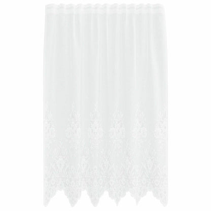 Spitzenvorhang mit Vorhängen Floral Weiß 140 x 150 cm Polyester