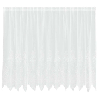 Spitzenvorhang mit Vorhängen Floral Weiß 180 x 300 cm Polyester