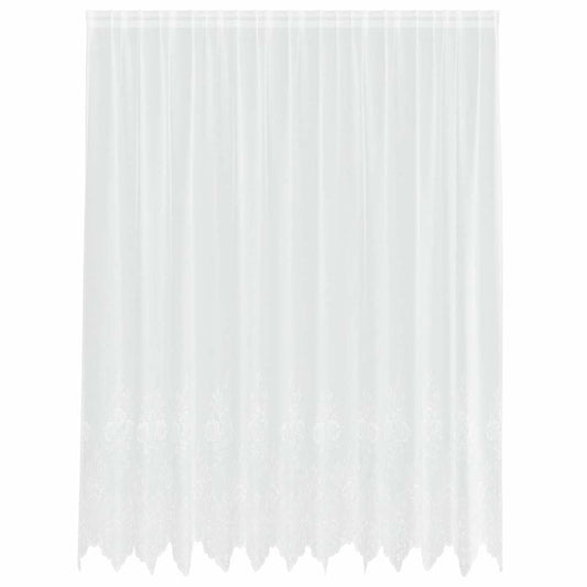 Spitzenvorhang mit Vorhängen Floral Weiß 240 x 300 cm Polyester