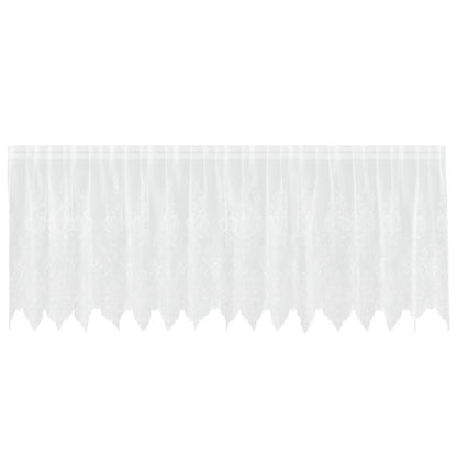 Spitzenvorhang mit Vorhängen Floral Weiß 120 x 400 cm Polyester