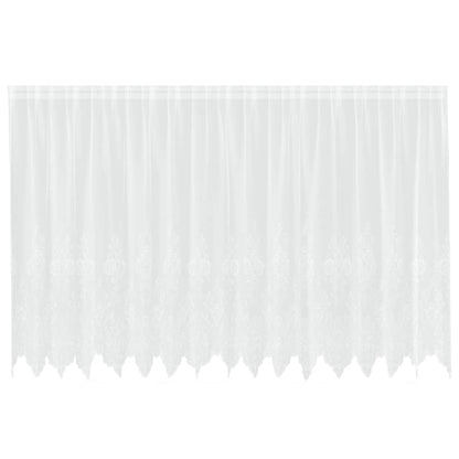 Spitzenvorhang mit Vorhängen Floral Weiß 160 x 400 cm Polyester