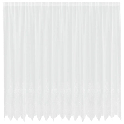 Spitzenvorhang mit Vorhängen Floral Weiß 245 x 400 cm Polyester