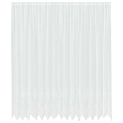 Spitzenvorhang mit Vorhängen Floral Weiß 260 x 400 cm Polyester