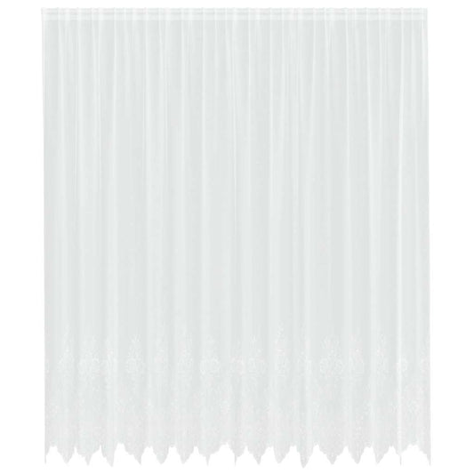 Spitzenvorhang mit Vorhängen Floral Weiß 260 x 400 cm Polyester