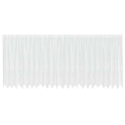 Spitzenvorhang mit Vorhängen Floral Weiß 140 x 600 cm Polyester